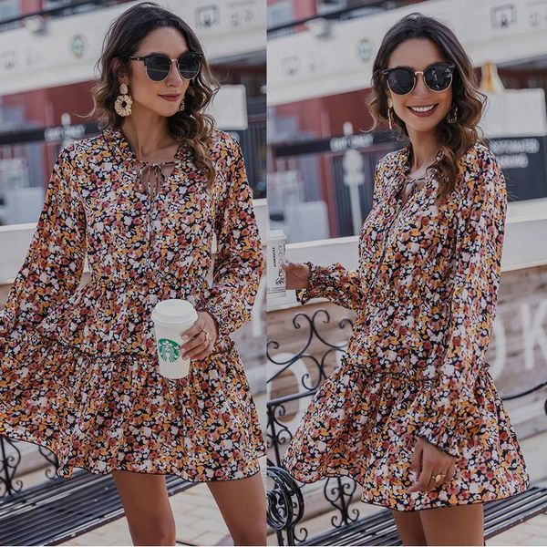 boho style floral print pleated dress long sleeve women mini o neck loose ladies dresses beach sundress ropa mujer casual, Black;gray
boho style floral print pleated dress long sleeve women mini o neck loose ladies dresses beach sundress ropa mujer casual, Black;gray