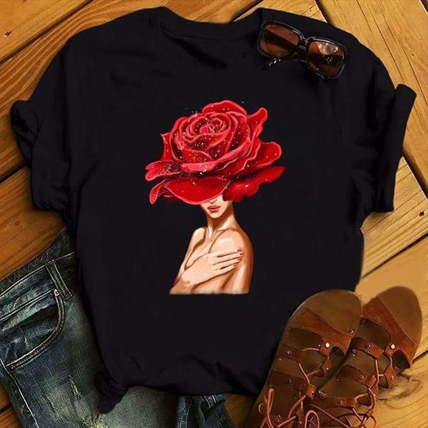 and women summer short sleeve men floral flower fashion lady black ladies womens graphic female tee, White;black
and women summer short sleeve men floral flower fashion lady black ladies womens graphic female tee, White;black