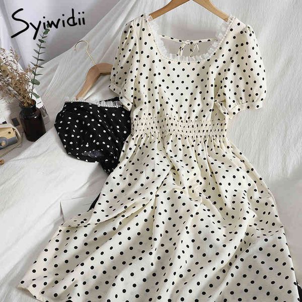 syiwidii polka dot elastic high waist dresses women puff sleeve lace up square collar a-line clothing summer korean fashion 210417, Black;gray
syiwidii polka dot elastic high waist dresses women puff sleeve lace up square collar a-line clothing summer korean fashion 210417, Black;gray