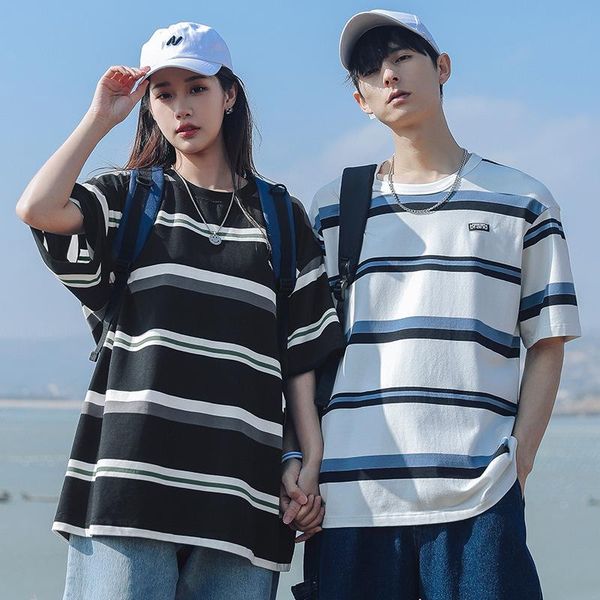 men's t-shirts men 's t-shirt 2021 spring and summer couple short sleeve loose cotton black white striped top, White;black
men's t-shirts men 's t-shirt 2021 spring and summer couple short sleeve loose cotton black white striped top, White;black