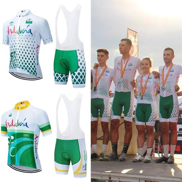 racing sets 2021 team andalucia cycling jersey men road bike bib pants set 20d premium quick dry pro bicycling wear maillot short sleeve, Black;blue
racing sets 2021 team andalucia cycling jersey men road bike bib pants set 20d premium quick dry pro bicycling wear maillot short sleeve, Black;blue