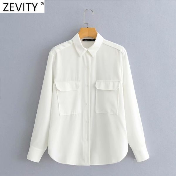 zevity women simply double pocket patch business shirt office lady turn down collar blouse roupas chic chemise ls9290 210419, White
zevity women simply double pocket patch business shirt office lady turn down collar blouse roupas chic chemise ls9290 210419, White