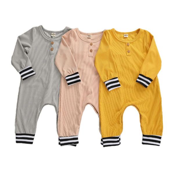jumpsuits toddler autumn clothes o-neck long-sleeves ribbed jumpsuit with stripes cuffs and back trimmings for baby girls, boys, Blue
jumpsuits toddler autumn clothes o-neck long-sleeves ribbed jumpsuit with stripes cuffs and back trimmings for baby girls, boys, Blue