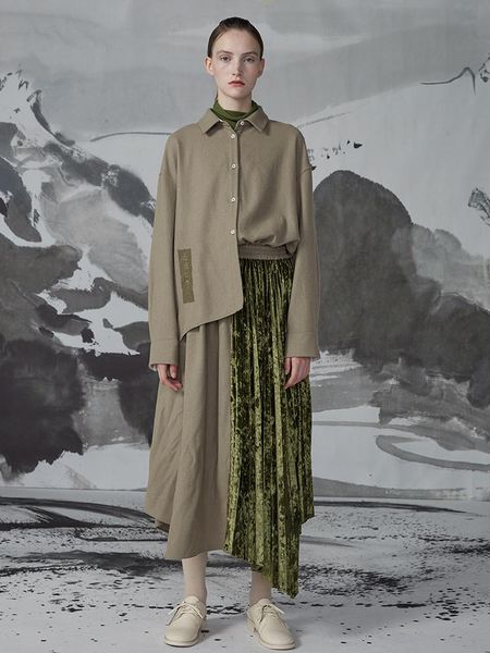 casual dresses fall winter 2021 collection pleated velour patchwork fake two piece wool shirt dress women, Black;gray
casual dresses fall winter 2021 collection pleated velour patchwork fake two piece wool shirt dress women, Black;gray
