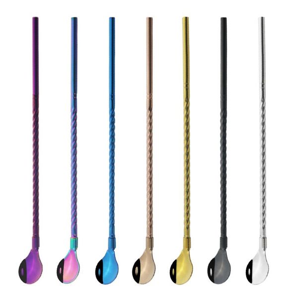 drinking straws 2pcs colorful reusable straw spoon cocktail stirring 18/10 stainless steel metal bar coffee tools
drinking straws 2pcs colorful reusable straw spoon cocktail stirring 18/10 stainless steel metal bar coffee tools