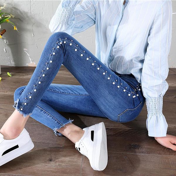 women's jeans 2021 perlas lpiz moda frayed hem rasgado skinny denim primavera otoo alta cintura mujeres pantalones cremallera, Blue
women's jeans 2021 perlas lpiz moda frayed hem rasgado skinny denim primavera otoo alta cintura mujeres pantalones cremallera, Blue