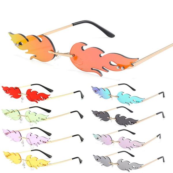 sunglasses women rimless wave glasses luxury fashion metal shades vintage mirror eyewear uv400 2021 fire flame, White;black
sunglasses women rimless wave glasses luxury fashion metal shades vintage mirror eyewear uv400 2021 fire flame, White;black