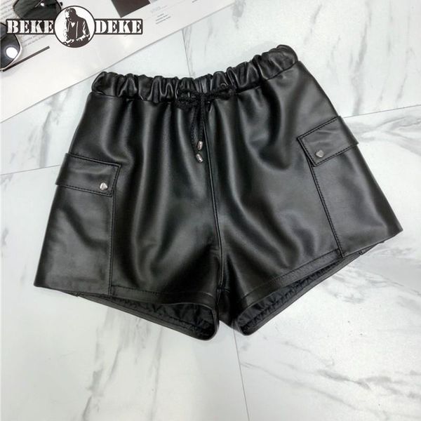 fashion biker real leather shorts female elastic lace up pockets loose cargo casual high waist wide legged short trousers women's, White;black
fashion biker real leather shorts female elastic lace up pockets loose cargo casual high waist wide legged short trousers women's, White;black