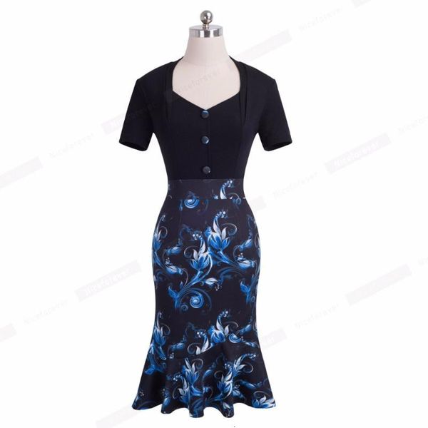 casual dresses nice-forever summer floral printed with sweat-heart neck bodycon women elegant mermaid dress b376 8h15, Black;gray 
casual dresses nice-forever summer floral printed with sweat-heart neck bodycon women elegant mermaid dress b376 8h15, Black;gray