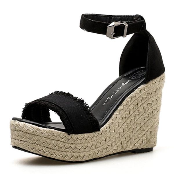 dress shoes ribetrini ins platform chunky high wedges gladiator women's sandals straw heel ankle strappy elegant party ladies, Black
dress shoes ribetrini ins platform chunky high wedges gladiator women's sandals straw heel ankle strappy elegant party ladies, Black