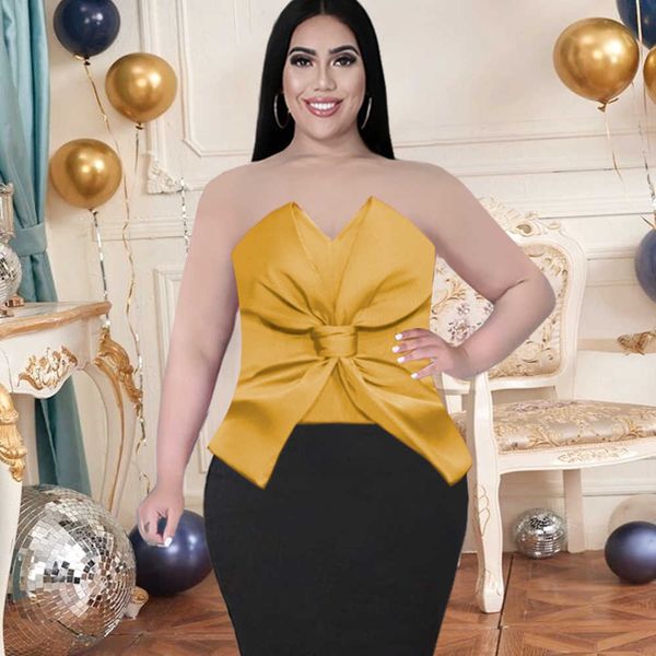 yellow plus size tube strapless short blouse evening club party event occasiont women's tunics xxxl dropshipping 2021, Black
yellow plus size tube strapless short blouse evening club party event occasiont women's tunics xxxl dropshipping 2021, Black
