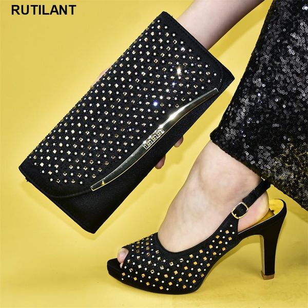 dress shoes rhinestone wedding party shoe nigerian women and bag to match for arrival african italian sets, Black
dress shoes rhinestone wedding party shoe nigerian women and bag to match for arrival african italian sets, Black