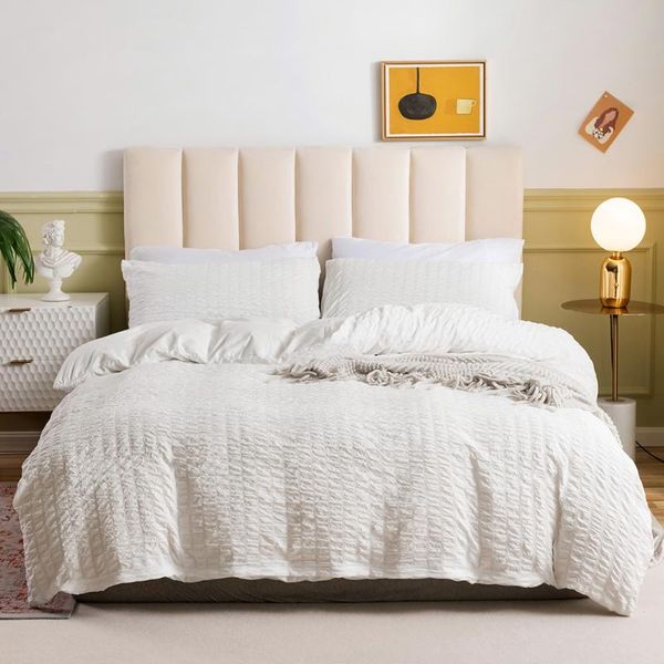 white seersucker fashion modern luxury comforter bedding set home textile bed linen duvet cover king twin double size sets
white seersucker fashion modern luxury comforter bedding set home textile bed linen duvet cover king twin double size sets