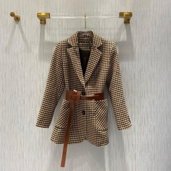 ladies fashion long sleeve lapel tie houndstooth woolen suit jacket 1212 women's suits & blazers, White;black
ladies fashion long sleeve lapel tie houndstooth woolen suit jacket 1212 women's suits & blazers, White;black