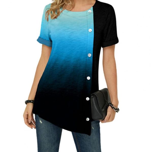 women t-shirt short sleeve gradient color cotton blend irregularity hem for daily wear women's clothing 2021, White
women t-shirt short sleeve gradient color cotton blend irregularity hem for daily wear women's clothing 2021, White