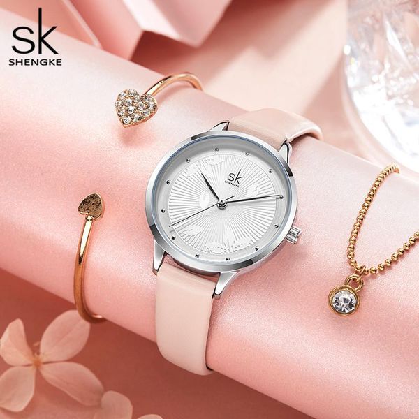 wristwatches women watch shengke for diamond fashion leather ladies clock zegarek damski 2021, Slivery;brown
wristwatches women watch shengke for diamond fashion leather ladies clock zegarek damski 2021, Slivery;brown