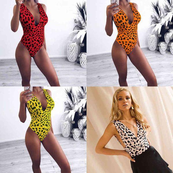 women summer bikini swimsuits leopard print deep v, Black;white