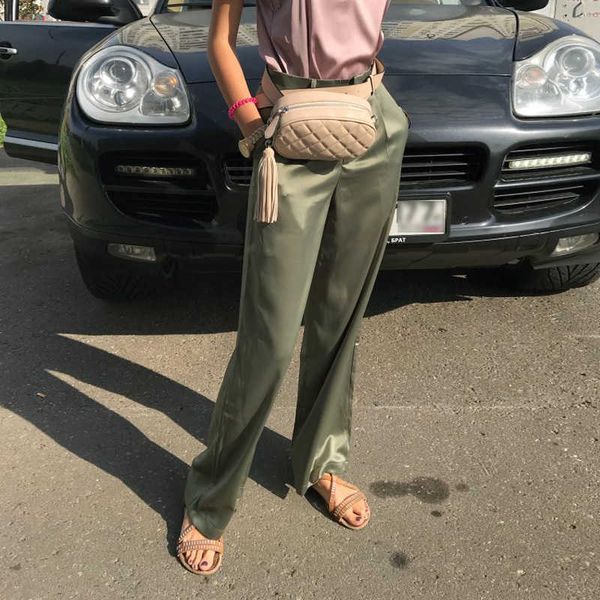 elegant solid satin pants women casual spring high waist fashion all-match loose trousers wide leg soft woman clothing 210525, Black;white
elegant solid satin pants women casual spring high waist fashion all-match loose trousers wide leg soft woman clothing 210525, Black;white