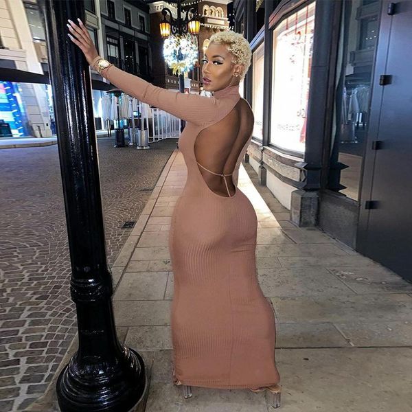 casual dresses hirigin knitted women long sleeve maxi dress high neck backless hollow out lace-up bodycon streetwear 2021 fall vestidos, Black;gray
casual dresses hirigin knitted women long sleeve maxi dress high neck backless hollow out lace-up bodycon streetwear 2021 fall vestidos, Black;gray