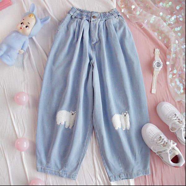 japanese kawaii women pants denim wide leg jeans high waist loose casual trousers female harajuku street cute girls harem, Black;white
japanese kawaii women pants denim wide leg jeans high waist loose casual trousers female harajuku street cute girls harem, Black;white