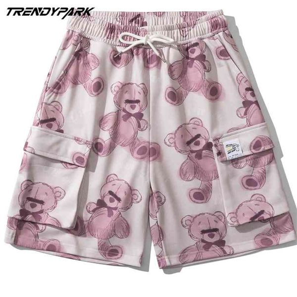 men's short streetwear summer hip hop oversize bears print pockets soft polyester harajuku sweatpant drawstrings casual shorts 210716, White;black
men's short streetwear summer hip hop oversize bears print pockets soft polyester harajuku sweatpant drawstrings casual shorts 210716, White;black