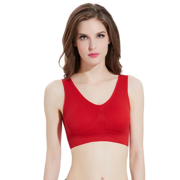 double absorption running yoga fitness without steel ring sports bra female seamless vest underwear outfits, White;red
double absorption running yoga fitness without steel ring sports bra female seamless vest underwear outfits, White;red
