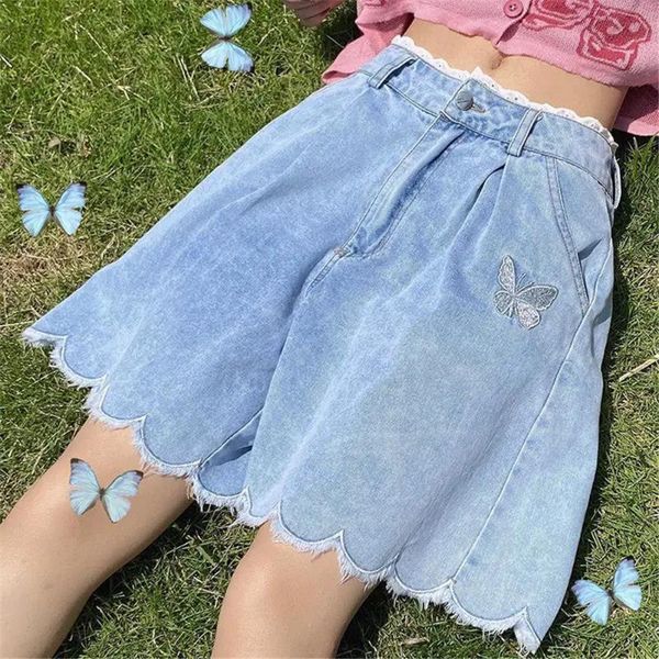 women's shorts butterfly embroidery jeans female harajuku hip hop y2k women korean ulzzang trendy street summer ins, White;black
women's shorts butterfly embroidery jeans female harajuku hip hop y2k women korean ulzzang trendy street summer ins, White;black