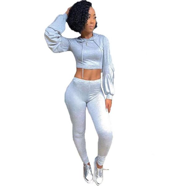 two piece dress autumn winter solid women set hoodies 2 pieces crop and long pant female tracksuit sporty outfit, White
two piece dress autumn winter solid women set hoodies 2 pieces crop and long pant female tracksuit sporty outfit, White