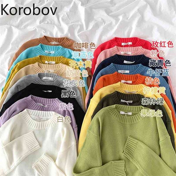 korobov new arrival o neck women sweaters vintage preppy style pullovers korean chic sueter mujer sweaters 210430, White;black
korobov new arrival o neck women sweaters vintage preppy style pullovers korean chic sueter mujer sweaters 210430, White;black