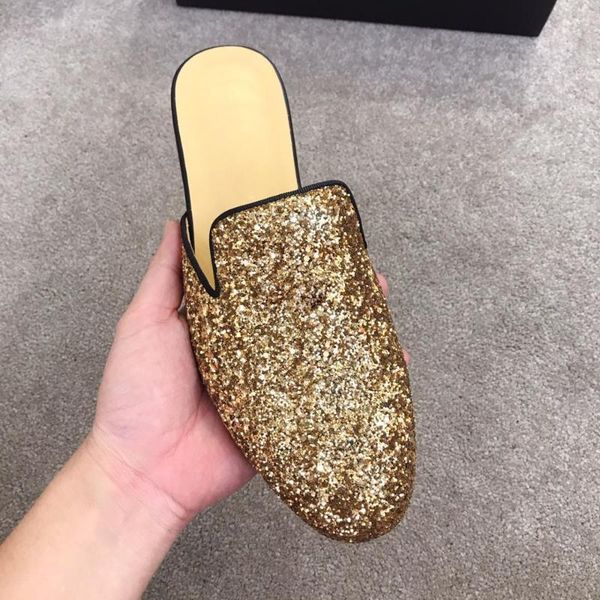 sandals men's shoes 2021 summer half slippers lazy pointy sequins fluorescent nightclub hair stylist's, Black
sandals men's shoes 2021 summer half slippers lazy pointy sequins fluorescent nightclub hair stylist's, Black