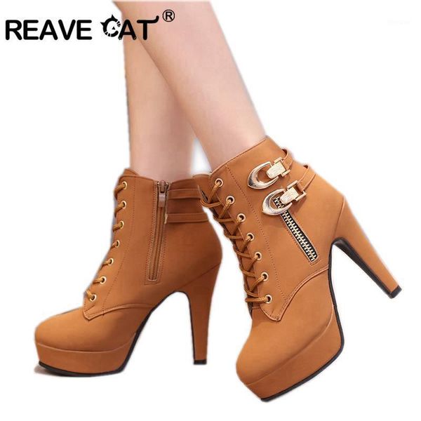 boots reave cat spring autumn women ankle female high heels lace up leather shoes woman double buckle platform fashion a2451, Black
boots reave cat spring autumn women ankle female high heels lace up leather shoes woman double buckle platform fashion a2451, Black