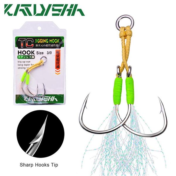 jigging fishing hooks 1/0-2/0-3/0-4/0-5/0# high carbon steel twins double fishery glow jig slow feather fishhooks
jigging fishing hooks 1/0-2/0-3/0-4/0-5/0# high carbon steel twins double fishery glow jig slow feather fishhooks