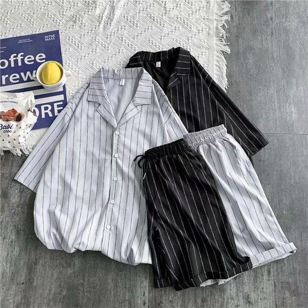 men's tracksuits striped shirt suit casual all-match sports short-sleeved shorts shirts loose thin simple clothes set pants oversize, Gray
men's tracksuits striped shirt suit casual all-match sports short-sleeved shorts shirts loose thin simple clothes set pants oversize, Gray