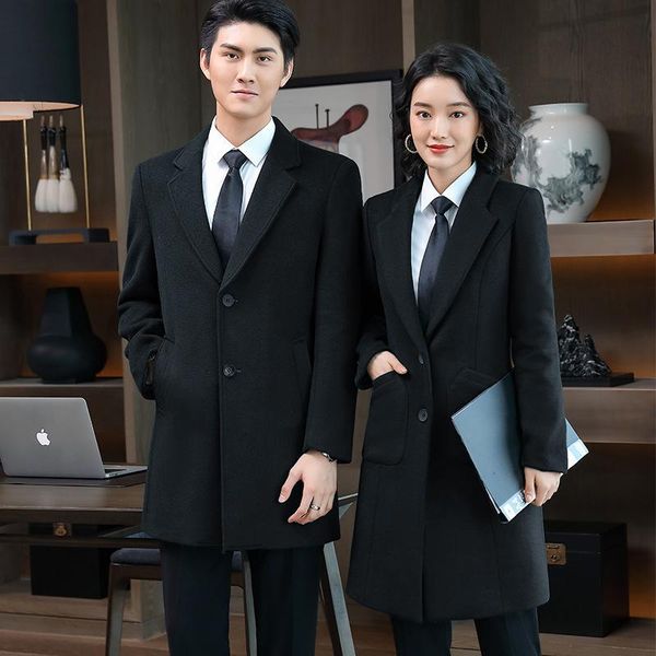 women's wool & blends autumn and winter professional wear men's identical cotton thickened slim fitting woolen coat business, Black
women's wool & blends autumn and winter professional wear men's identical cotton thickened slim fitting woolen coat business, Black