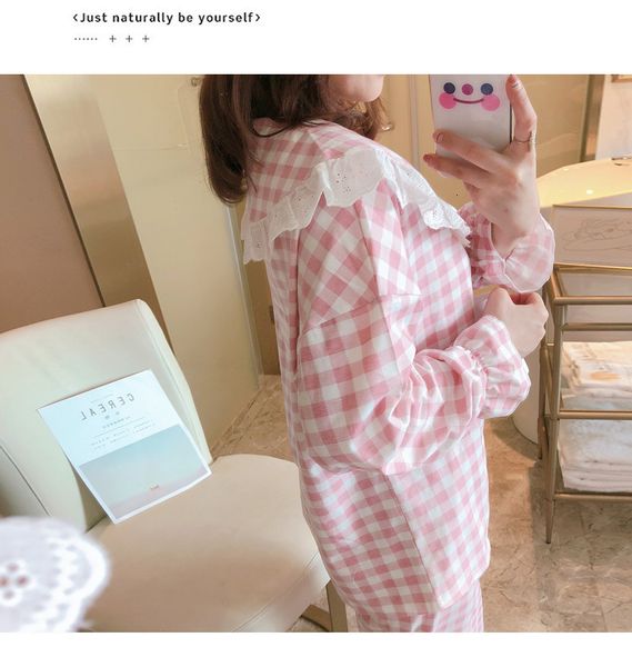women's sleepwear long sleeve women's pajamas set plaid cotton pyjamas women autumn winter sleepwear home clothes large size stude, Black;red
women's sleepwear long sleeve women's pajamas set plaid cotton pyjamas women autumn winter sleepwear home clothes large size stude, Black;red