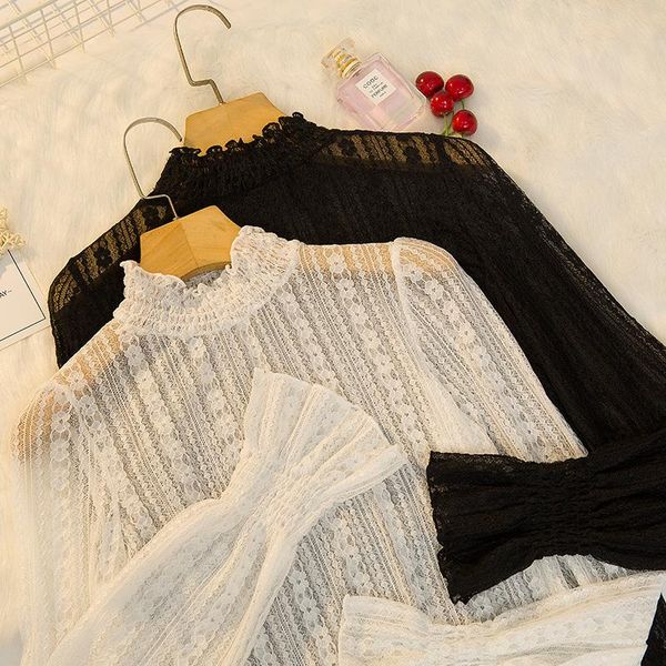 women's blouses & shirts princess style lace women blouse turtleneck solid flare sleeved loose see through office lady elegant white pu
women's blouses & shirts princess style lace women blouse turtleneck solid flare sleeved loose see through office lady elegant white pu