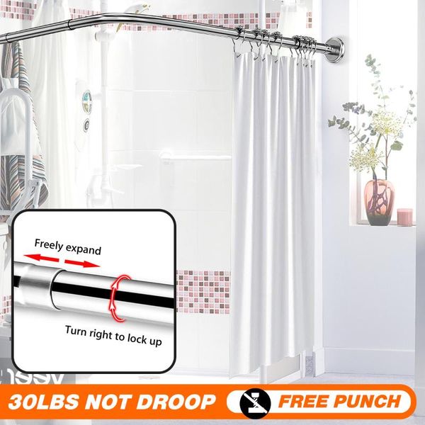size u-shaped shower curtain rod retractable curved 201 stainless steel rail no punching bathroom mounting curtains
size u-shaped shower curtain rod retractable curved 201 stainless steel rail no punching bathroom mounting curtains