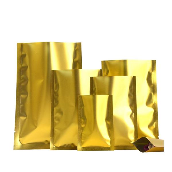 storage bags 100pcs/lot open heat seal gold aluminum foil bag for nuts candy flat mylar sample pockets vacuum pouches
storage bags 100pcs/lot open heat seal gold aluminum foil bag for nuts candy flat mylar sample pockets vacuum pouches