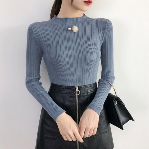 women's sweaters winter warm women sweater pullover basic knitted cotton turtleneck essential jumper long sleeve saa, White;black
women's sweaters winter warm women sweater pullover basic knitted cotton turtleneck essential jumper long sleeve saa, White;black