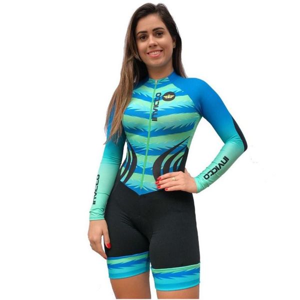 invicto cycling women triathlon skinsuit monkey jumpsuit mtb sun protection bike kit professional athlete training sportswear racing sets, Black;blue
invicto cycling women triathlon skinsuit monkey jumpsuit mtb sun protection bike kit professional athlete training sportswear racing sets, Black;blue
