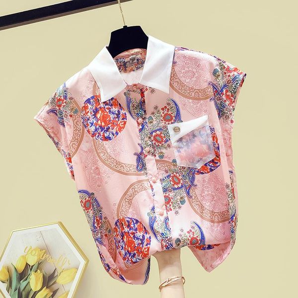 women's blouses & shirts chinese retro floral print style 2021 summer short sleeves chiffon shirt ladies blouse blusas a3429, White
women's blouses & shirts chinese retro floral print style 2021 summer short sleeves chiffon shirt ladies blouse blusas a3429, White