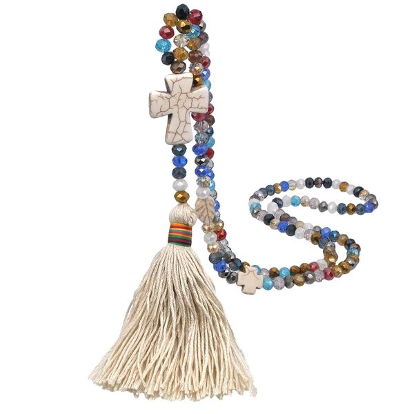 pendant necklaces jewelry handmade multicolor crystal glass cross long necklace women, Silver
pendant necklaces jewelry handmade multicolor crystal glass cross long necklace women, Silver
