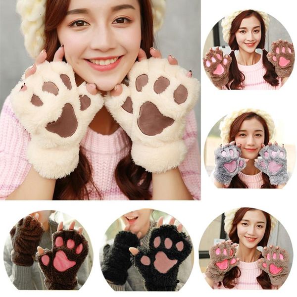 five fingers gloves 2021 women bear cat claw mitten winter lovely plush fingerless glovers working safety warm short finger half, Blue;gray
five fingers gloves 2021 women bear cat claw mitten winter lovely plush fingerless glovers working safety warm short finger half, Blue;gray