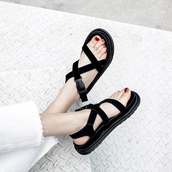 fashion buckle women sandals 2021 roman flat shoes summer beach sommer office for ymb146, Black
fashion buckle women sandals 2021 roman flat shoes summer beach sommer office for ymb146, Black