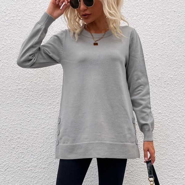 men's sweaters cross-border foreign trade women's autumn and winter sweater round neck button solid color split knit, White;black
men's sweaters cross-border foreign trade women's autumn and winter sweater round neck button solid color split knit, White;black