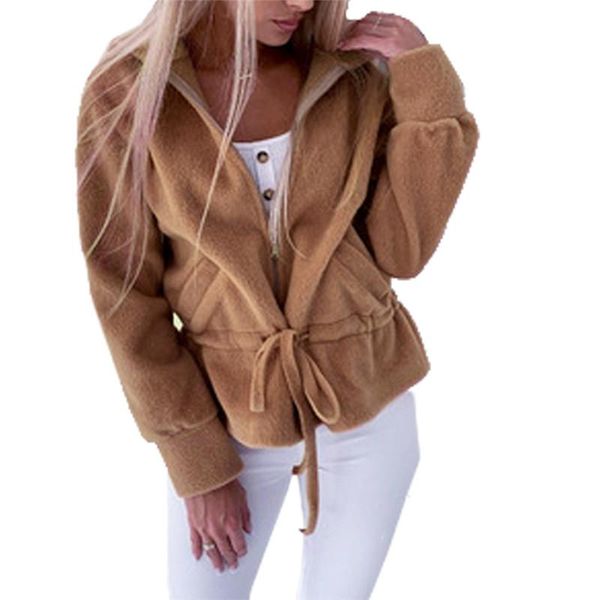 women's jackets brown casual women short coats long sleeves front zipper loose waist drawstring hooded female fall winter hoodies outwe, Black;brown
women's jackets brown casual women short coats long sleeves front zipper loose waist drawstring hooded female fall winter hoodies outwe, Black;brown