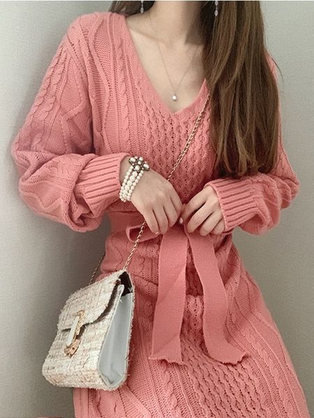 casual dresses chic twist patchwork knitted women vintage v-neck drawstring slim waist vestidos autumn solid color loose dress gsy, Black;gray
casual dresses chic twist patchwork knitted women vintage v-neck drawstring slim waist vestidos autumn solid color loose dress gsy, Black;gray