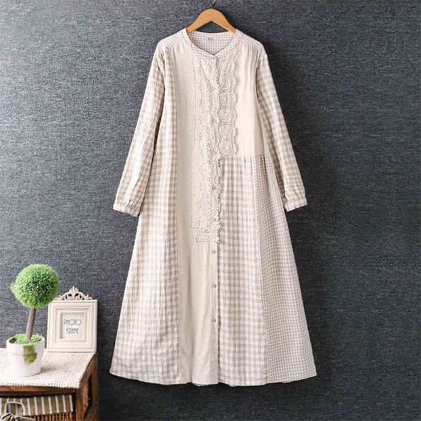 casual dresses autumn japanese kawaii girl plaid patchwork lace cotton linen long sleeve zop3, Black;gray
casual dresses autumn japanese kawaii girl plaid patchwork lace cotton linen long sleeve zop3, Black;gray