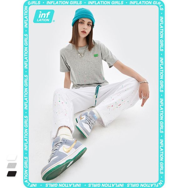 t shirt inf women's clothing - spring and summer 2021 trend irregular stitching hem slim splash ink short sleeve for women, White
t shirt inf women's clothing - spring and summer 2021 trend irregular stitching hem slim splash ink short sleeve for women, White