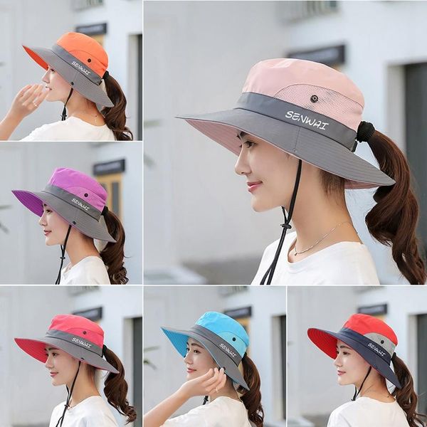 outdoor hats bucket hat women uv protection wide brim foldable mesh summer beach fishing ponytail with chin strap string, Black;white
outdoor hats bucket hat women uv protection wide brim foldable mesh summer beach fishing ponytail with chin strap string, Black;white